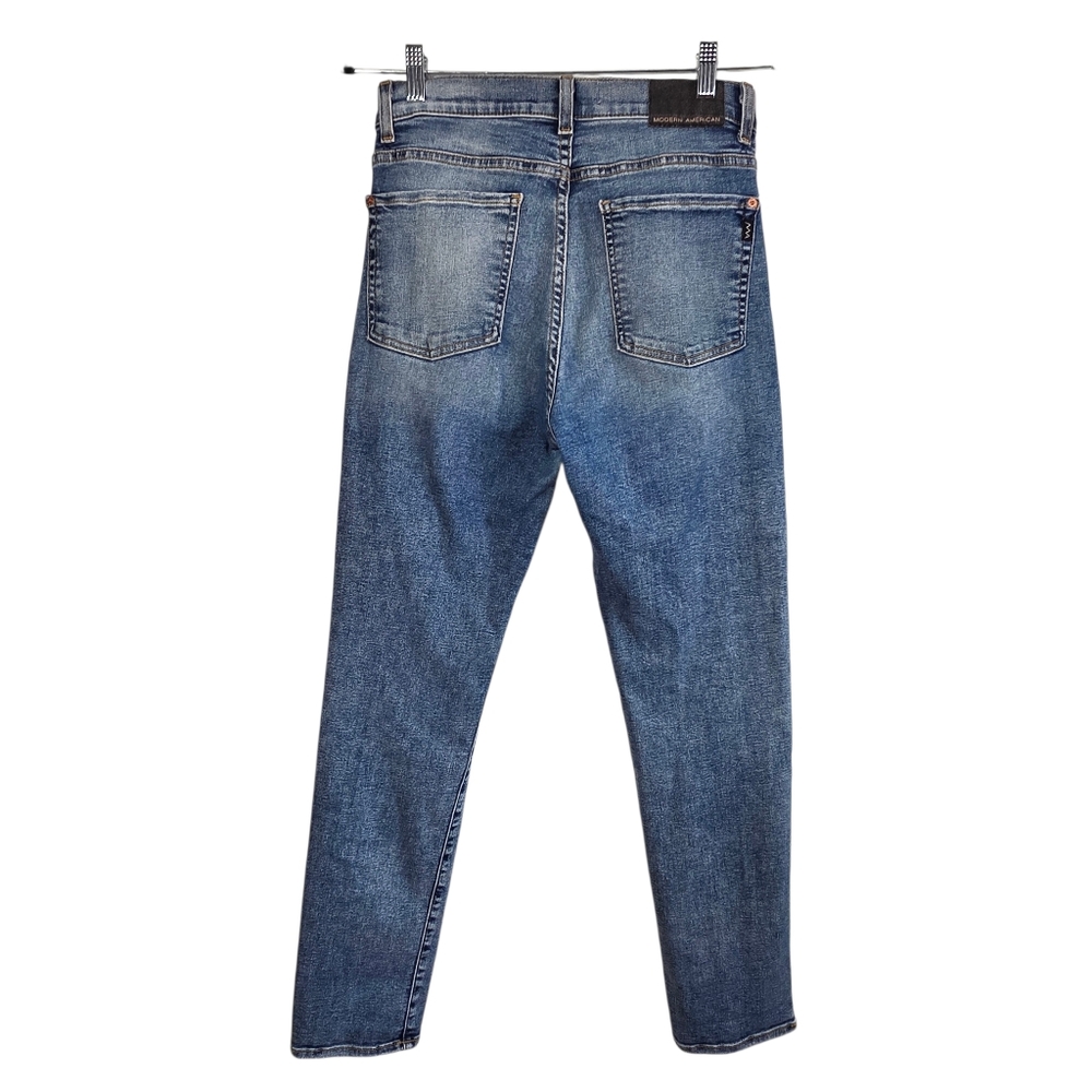 Modern American Mercer Tapered Jeans Women’s Size 28 Medium Wash Distressed - Picture 5 of 11